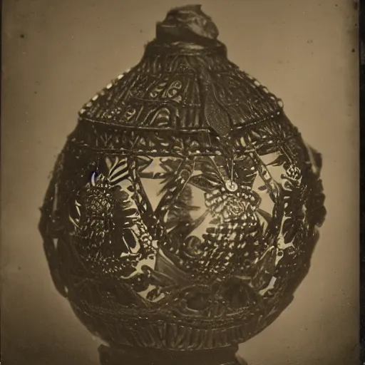 Image similar to Tintype photography of exotic objects, magic objects, ethnographic museum, indigenous, salvaje, nature and culture, 1920s studio lighting.