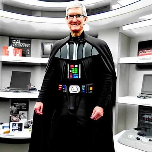 Prompt: tim cook as darth vader