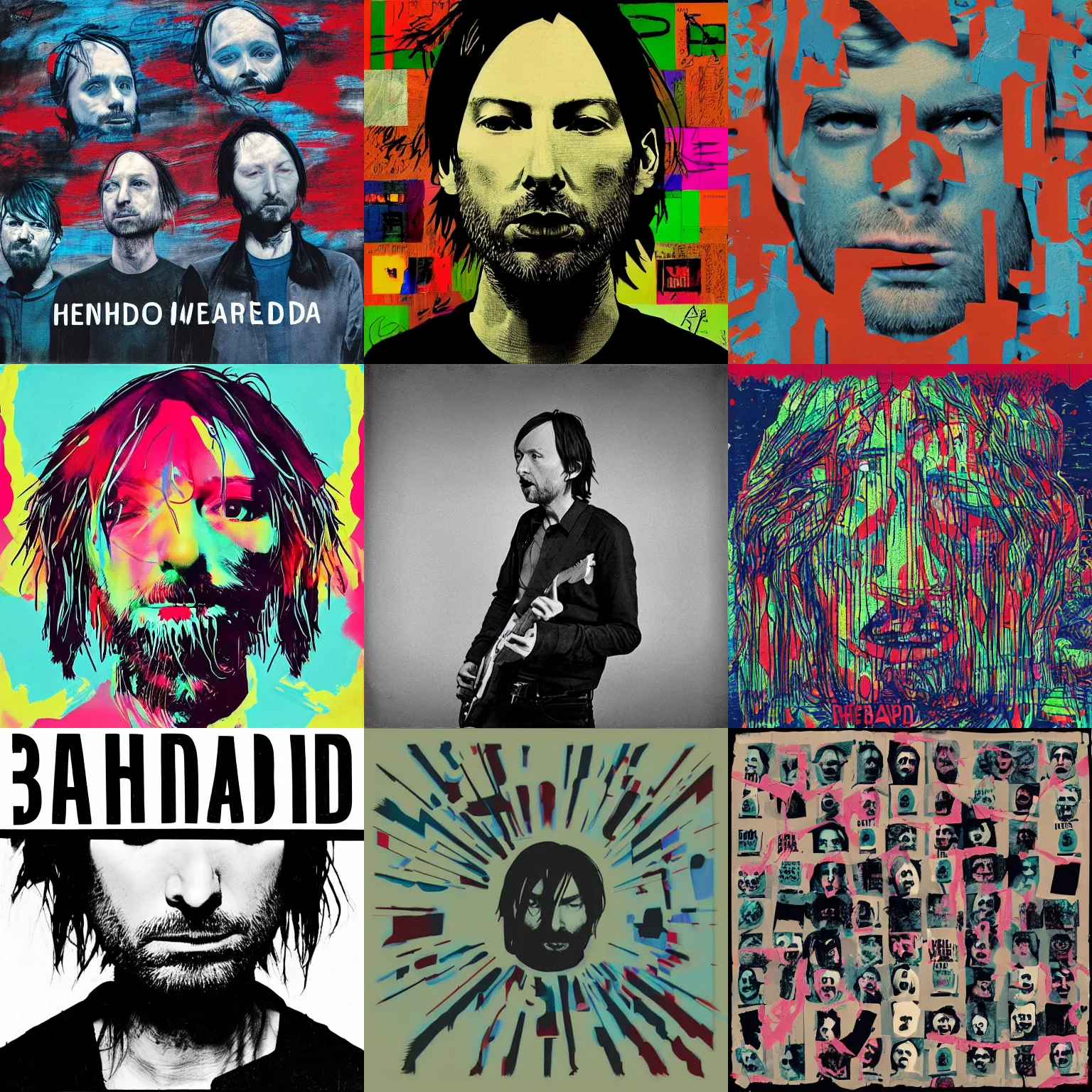 Prompt: radiohead cover art