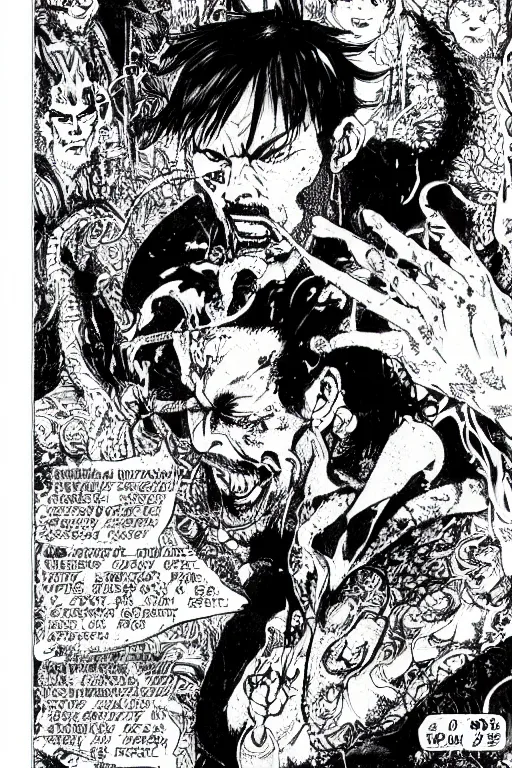 Image similar to 中 元 节, 中 国 鬼 节, king of hell, comic book page, portrait shot, intricate detail