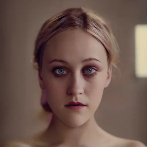 Image similar to a masterpiece portrait photo of a beautiful young woman who looks like a manic pixie dream girl maika monroe, symmetrical face