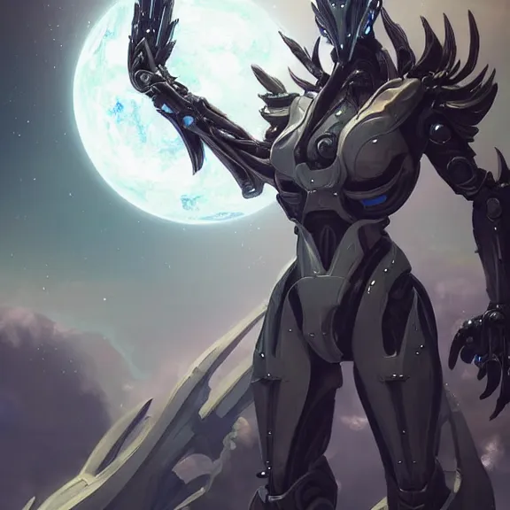 Image similar to giant stunning goddess shot, galactic sized beautiful hot anthropomorphic robot mecha female dragon, larger than the planet, gently caressing earth, looming over earth in space, detailed sleek silver armor, epic proportions, epic scale, highly detailed digital art, sci fi, furry art, macro art, dragon art, goddess art, warframe fanart, destiny fanart, anthro, furry, giantess, macro, furaffinity, deviantart, 8k 3D realism