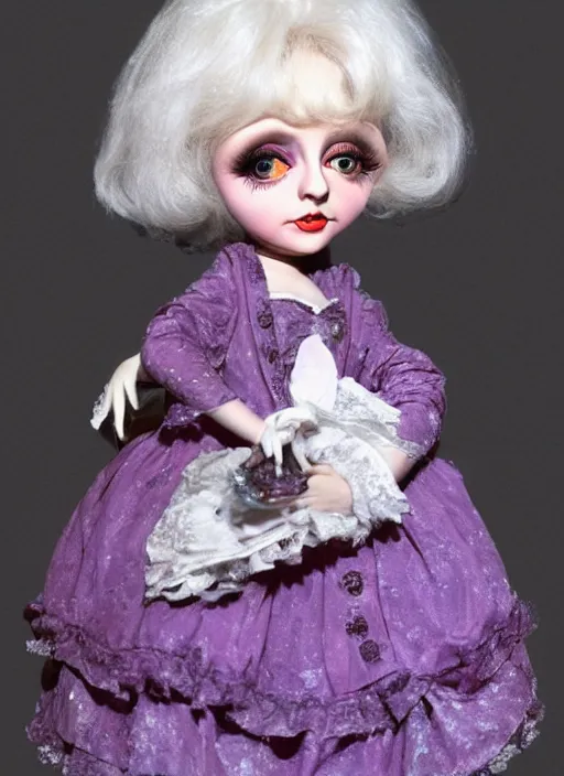 Image similar to young barbara windsor as a mark ryden doll, detailed digital art, trending on Artstation