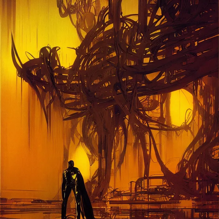 Image similar to god of latex, abstract, concept art, digital painting, ornate, backlit, bokeh, deep aura, slight glow, by bruce pennington, by syd mead