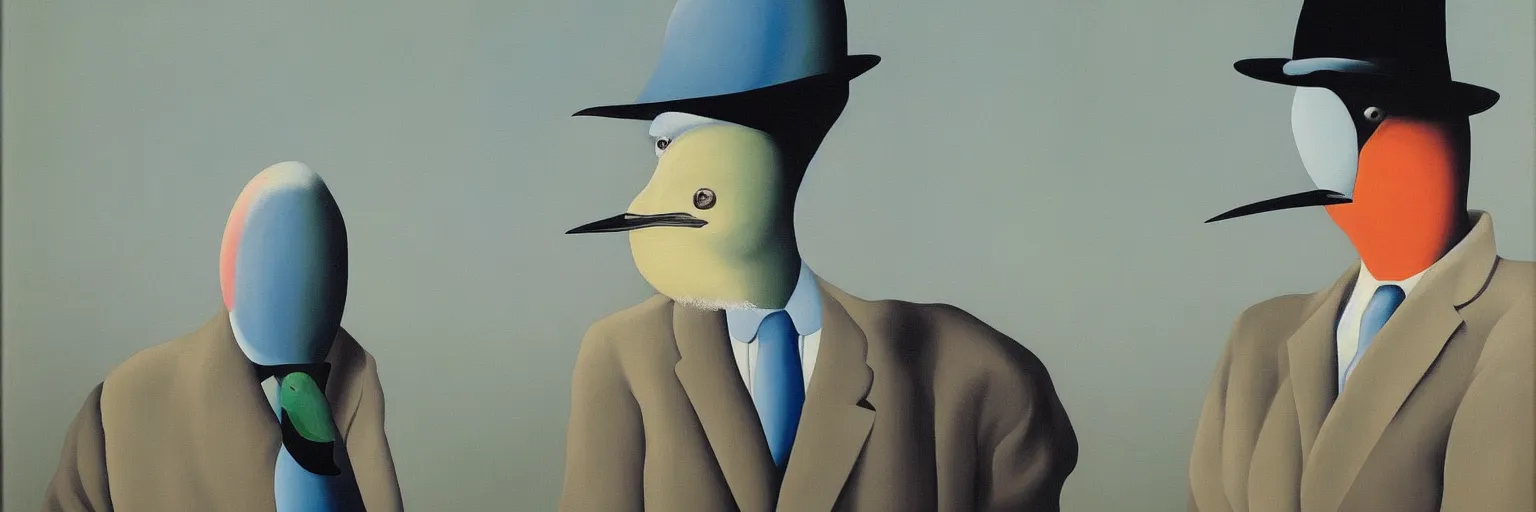 Prompt: bird painting magritte