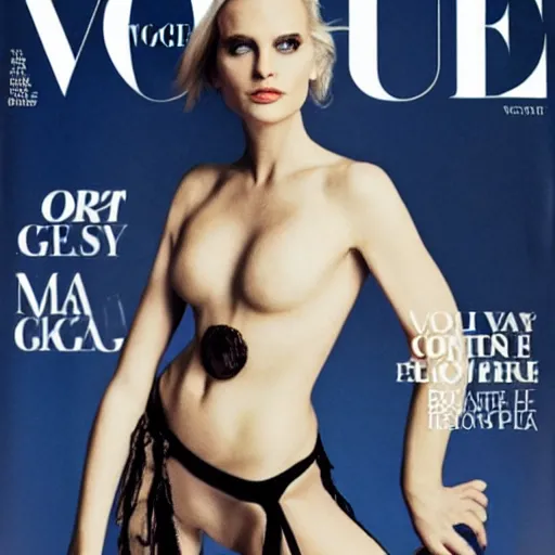 Prompt: Vogue magazine cover of Bernie Sanders seductively posing