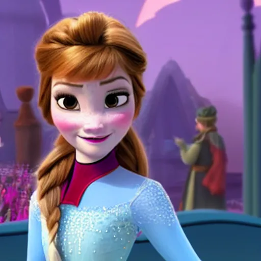 Prompt: anna from disney frozen wants a drink