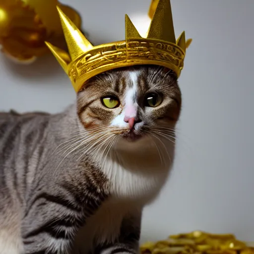 Image similar to cat with gold crown emoji