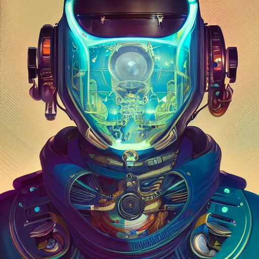 Image similar to high quality high detail biomechanical portrait of diesel punk in an alien world, tristan eaton, victo ngai, artgerm, rhads, ross draws, hyperrealism, intricate detailed, alphonse mucha, 8 k, sci - fi, pastel colors, artstation,