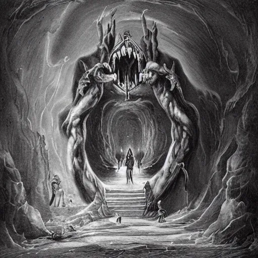 Prompt: a demonic magical portal to the hells