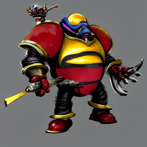 Image similar to dr robotnik in warhammer 4 0 k. trending on artstation