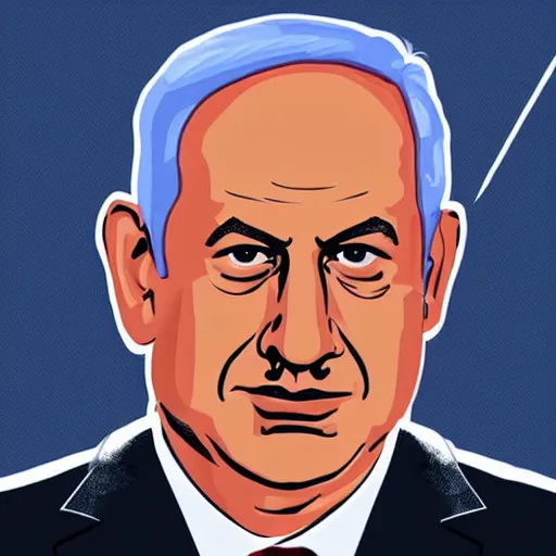 Image similar to a portrait of benjamin netanyahu as a superhero, relistic, 1 0 0 mm