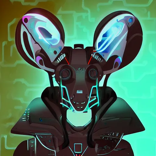 Image similar to cyborg jackalope cyberpunk, digital painting