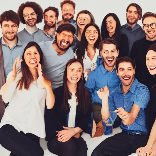 Image similar to team of happy creative people