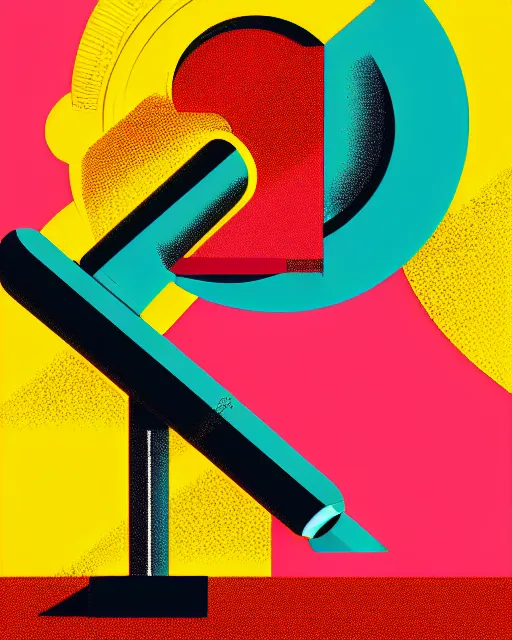 Image similar to editorial illustration scientific lab test tube telescope, colorful modern, mads berg, karolis strautniekas, christopher balaskas, fine texture, dynamic composition, detailed, matte print, dynamic perspective, halftone texture, muted color, lomography, risograph