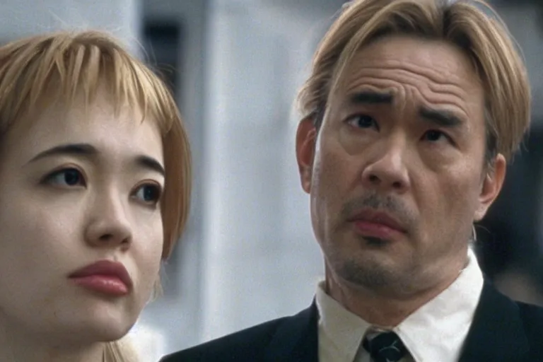 Prompt: a still of the movie lost in translation ( 2 0 0 3 ) filmed in 1 9 4 0
