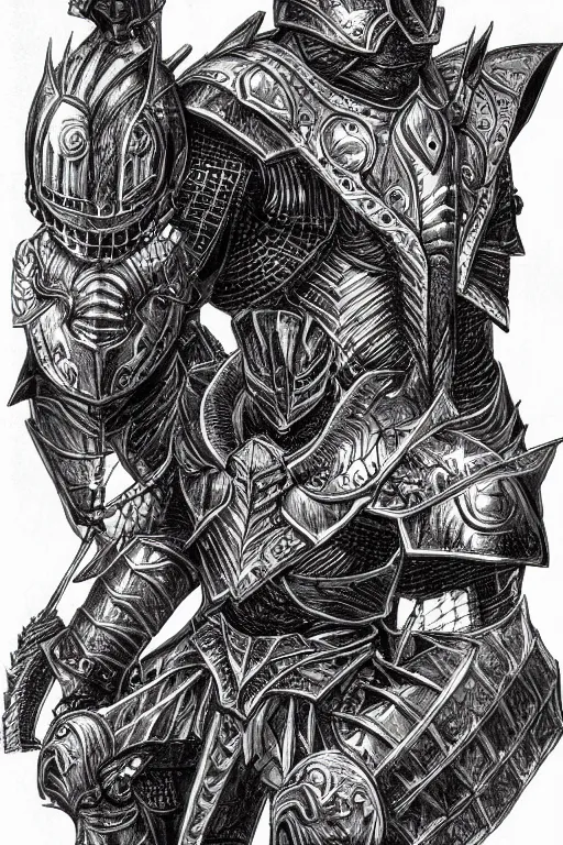 Prompt: armoured warrior, symmetrical, highly detailed, digital art, thorned themed armour, sharp focus, trending on art station, kentaro miura manga art style