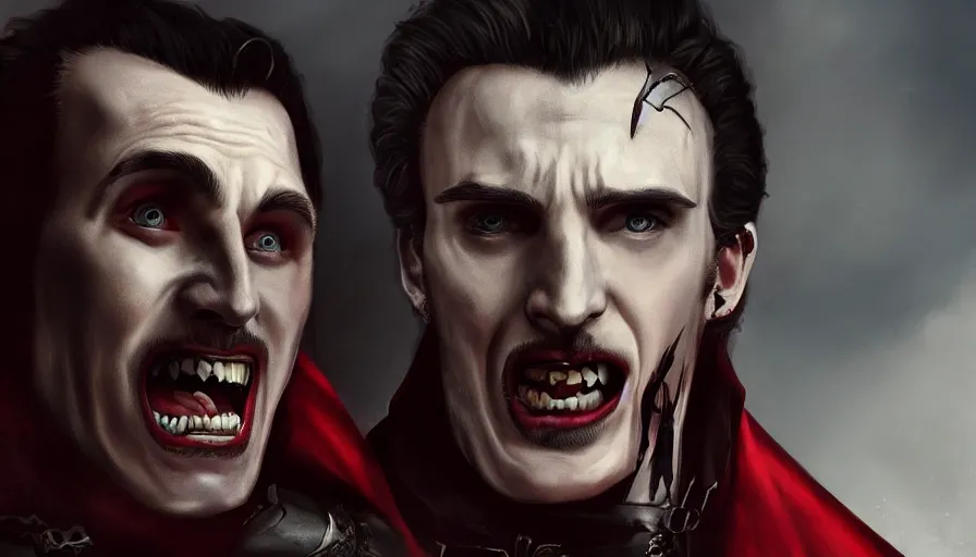 Prompt: Chris Evans is Dracula, hyperdetailed, artstation, cgsociety, 8k