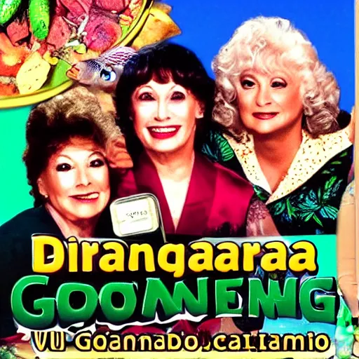 Image similar to Iguana Golden Girls cannabis mukbang with guests Japanese game show 1996 divx rip