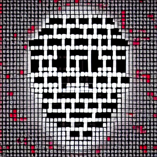 Prompt: evil face made out of binary code