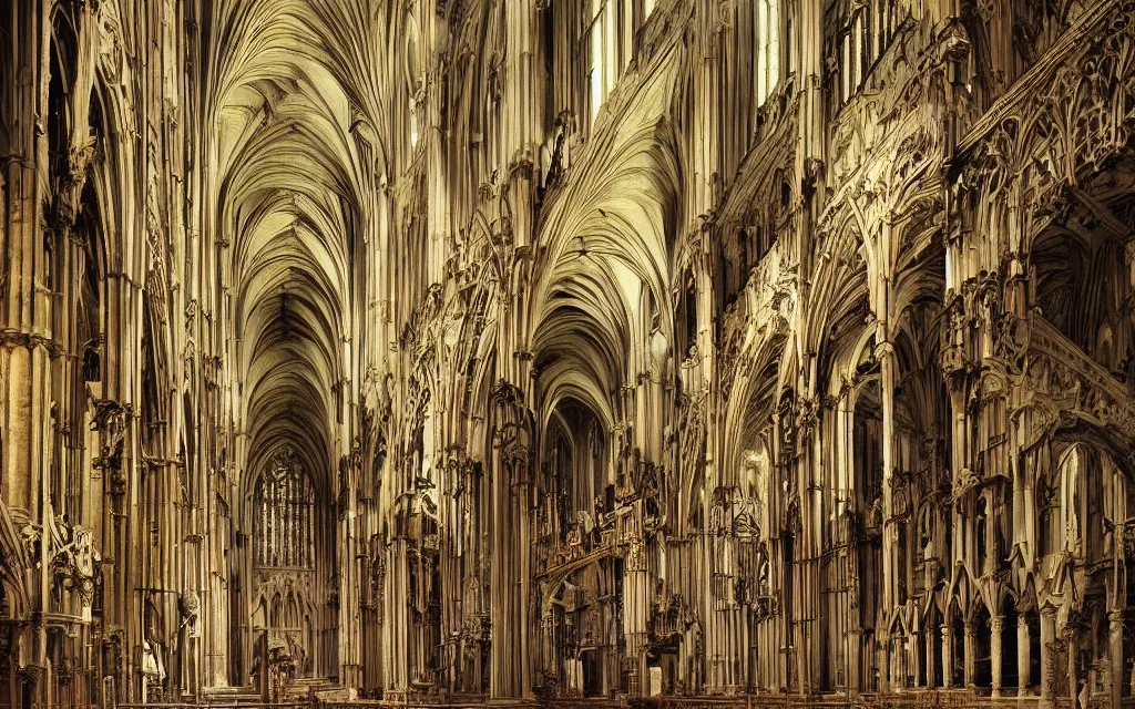 Image similar to cathedral made of flesh and bones, realistic, old color photograph, dynamic composition, creepy