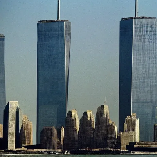 Image similar to “The TwinTowers transform into mechs and pulverise Bin Laden’s planes September 11 2001 hq ap photos”