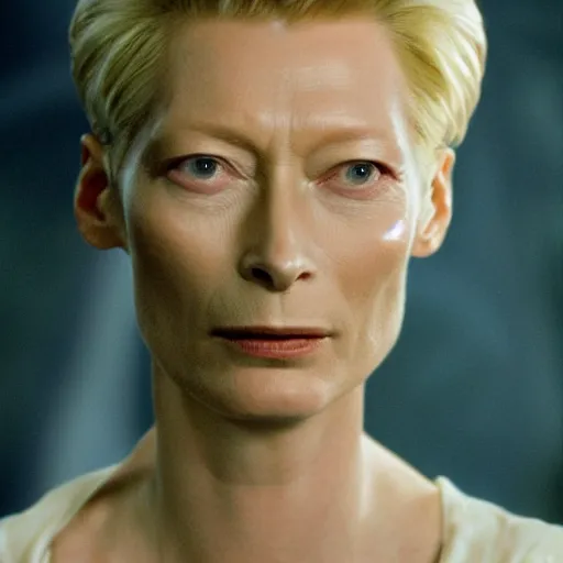 Image similar to tilda swinton as captain kirk