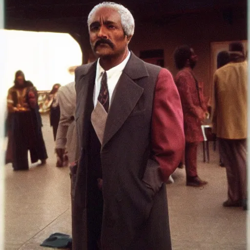 Image similar to a real world photo of talia al ghul as an old black man, 3 5 mm color photo 1 9 8 0