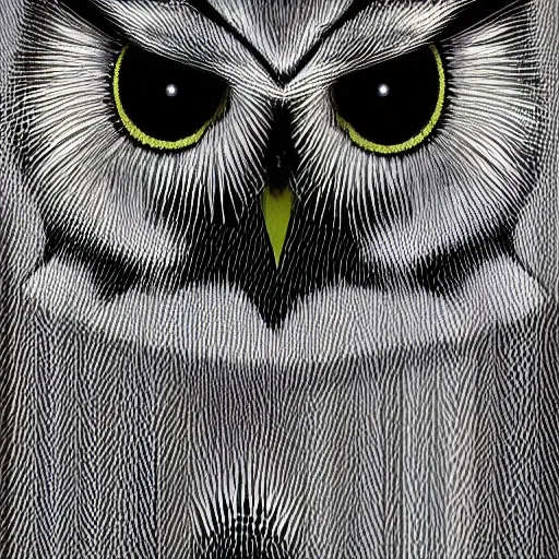 Image similar to danger owl. digital art.