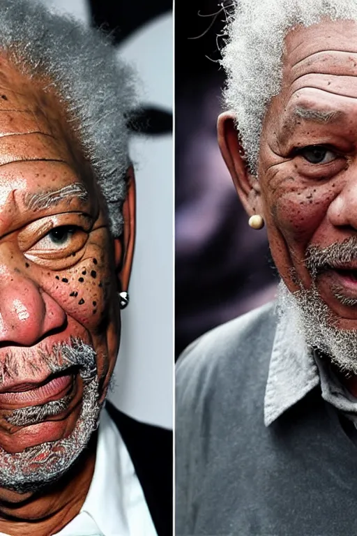 Prompt: Morgan Freeman reprising his role as Bilbo Baggins for a new Lord of the Rings spin-off directed by Peter Jackson, detailed face, good lighting, promo shoot, studio lighting