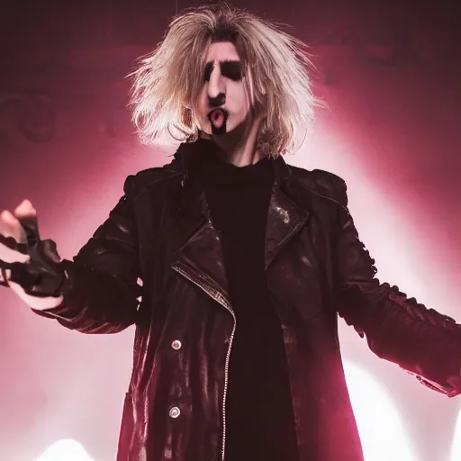 Image similar to xqc in a satanic metal band, 4k, high detail, high-resolution photograph, professional photography, ultra-detail