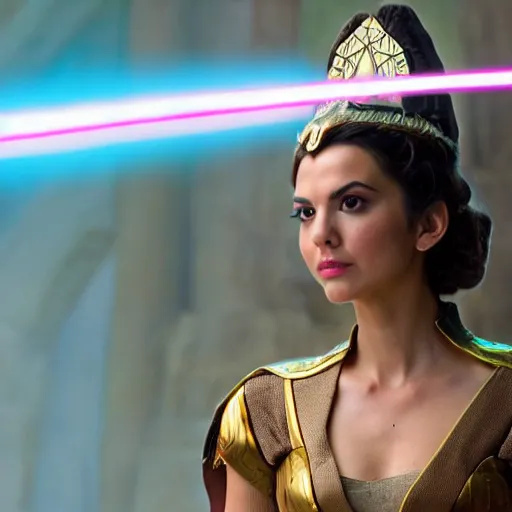 Image similar to victoria justice as princess padme in star wars episode 3, 8 k resolution, cinematic lighting, anatomically correct