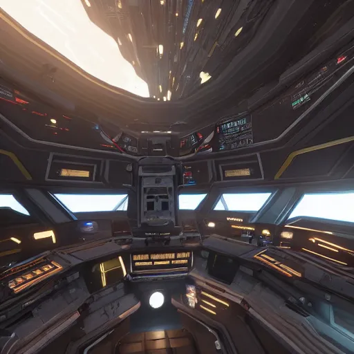 Image similar to photo realistic interior of Elite Dangerous space port