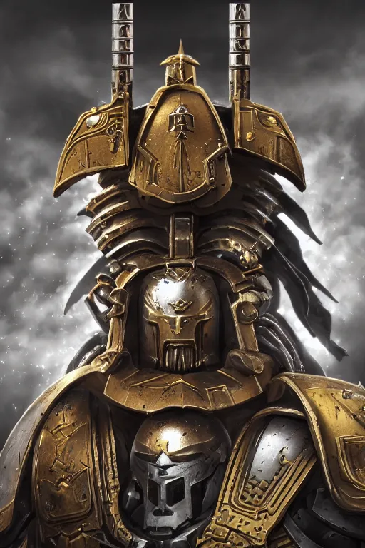 Image similar to armor portrait heros warhammer 4 0 k horus heresy fanart - the primarchs emperor by johannes helgeson animated with vfx concept artist & illustrator global illumination ray tracing hdr fanart arstation zbrush central hardmesh 8 k octane renderer comics stylized