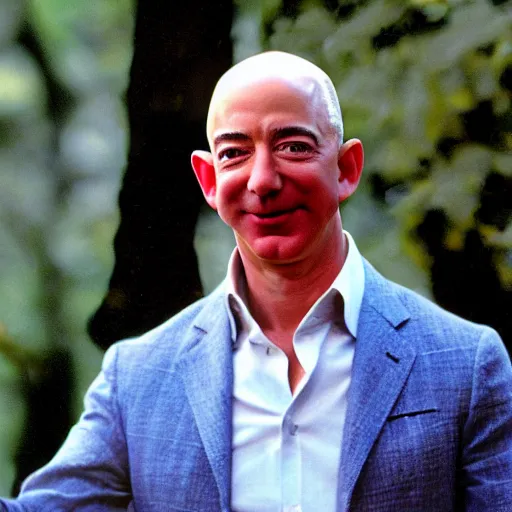 Image similar to jeff bezos as a hippie clothes in woodstock
