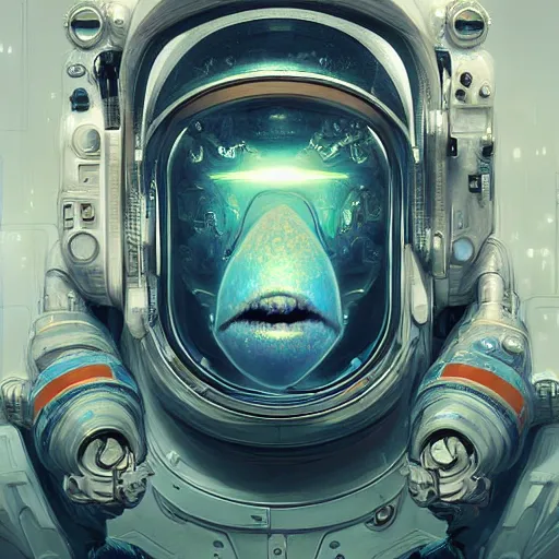 Image similar to hyperrealistic portrait of a squid monster astronaut, full body portrait, well lit, intricate abstract. cyberpunk, intricate artwork, by Tooth Wu, wlop, beeple. in the style of Jin Kagetsu, James Jean and wlop, highly detailed, sharp focus, intricate concept art, digital painting, ambient lighting, 4k, artstation