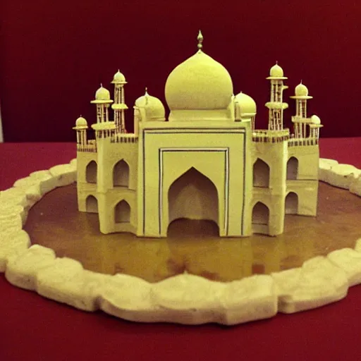 Image similar to cheese a reconstruction of the cheese taj mahal made ot of different cheeses, cheese