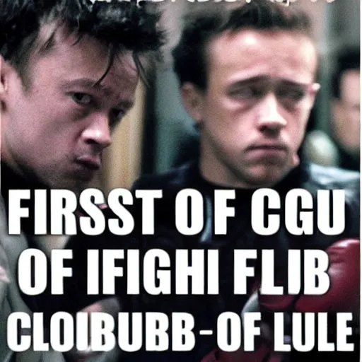 Prompt: first rule of fight club