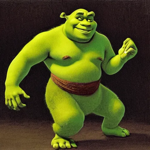 Image similar to shrek drawn by jean - leon gerome