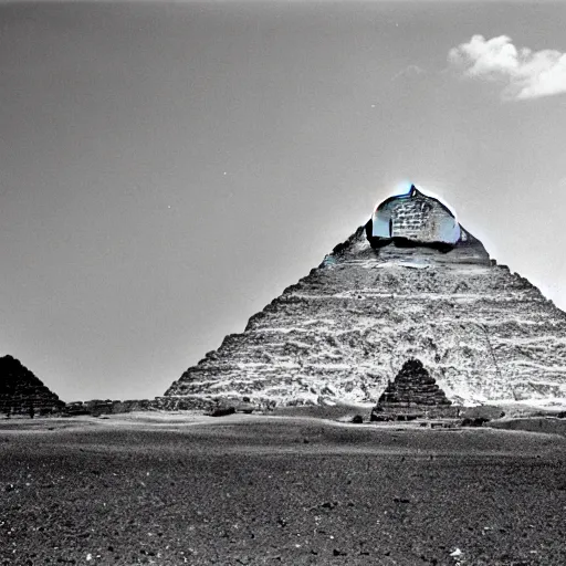 Image similar to pyramids beings built