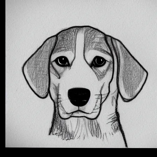 Image similar to detailed simple sketch of a beagle dog with a husky