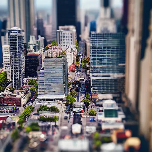 Image similar to A beautiful tilt-shift photograph of a city during the day