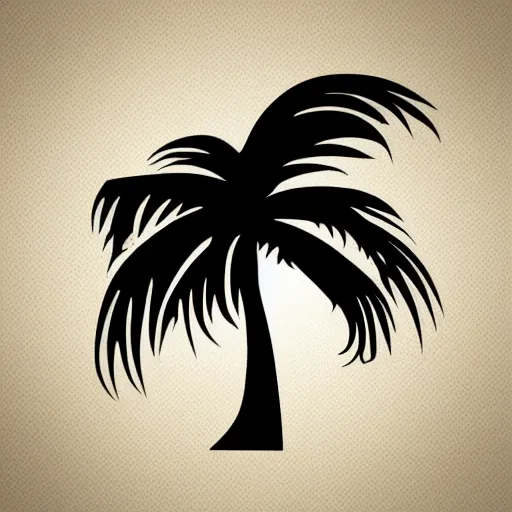 Image similar to palm tree in front of a giant volleyball vector logo, professional sports style, flat colour, svg, professional, sharp edges