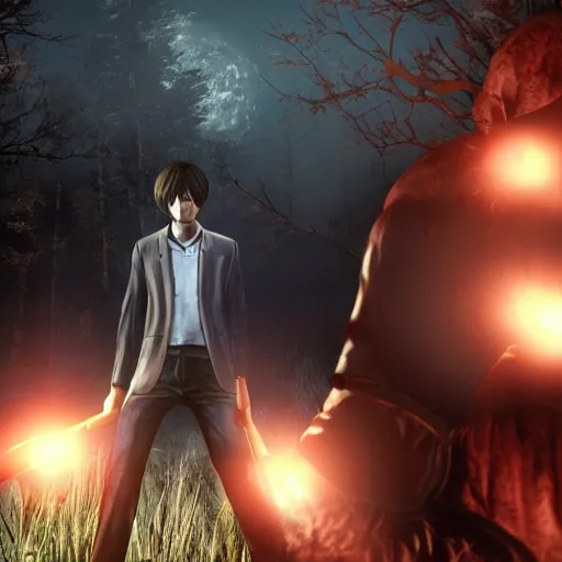 Image similar to Screenshot of Light Yagami in Dead By Daylight