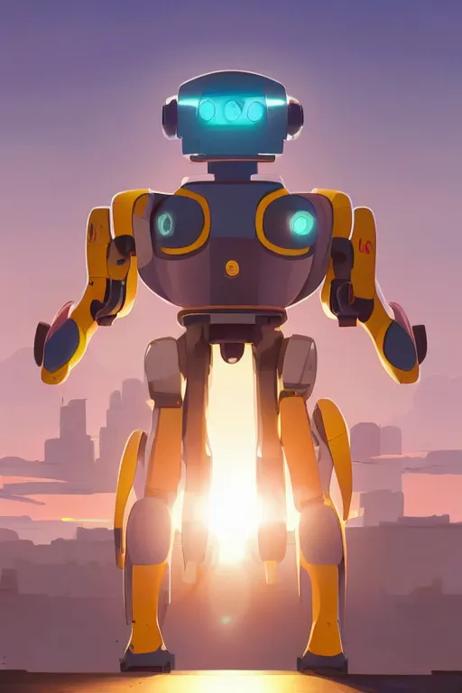 Image similar to metabots medabots medarotto medarot robot minimalist comics, behance hd by jesper ejsing, by rhads, makoto shinkai and lois van baarle, ilya kuvshinov, rossdraws global illumination ray tracing hdr radiating a glowing aura