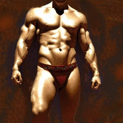 Prompt: Henry Cavill as a greek god, muscular, detailed face, thighs, painting by Gaston Bussiere, Craig Mullins