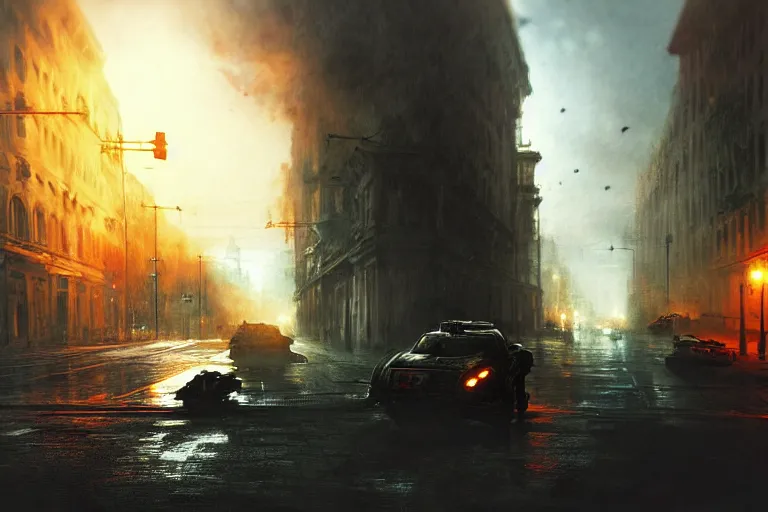 Image similar to battlefield 3, mr bean as protagonist, portrait, outdoors european cityscape, atmospheric lighting, painted, intricate, volumetric lighting, beautiful, daytime, winter, clear weather, mutated wildlife, sharp focus, deep colours, ultra detailed, art by william turner