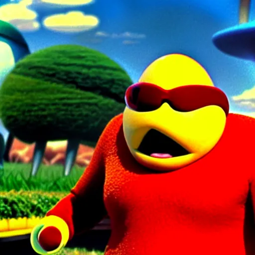 Image similar to eggman from sonic crying over the death of the lorax
