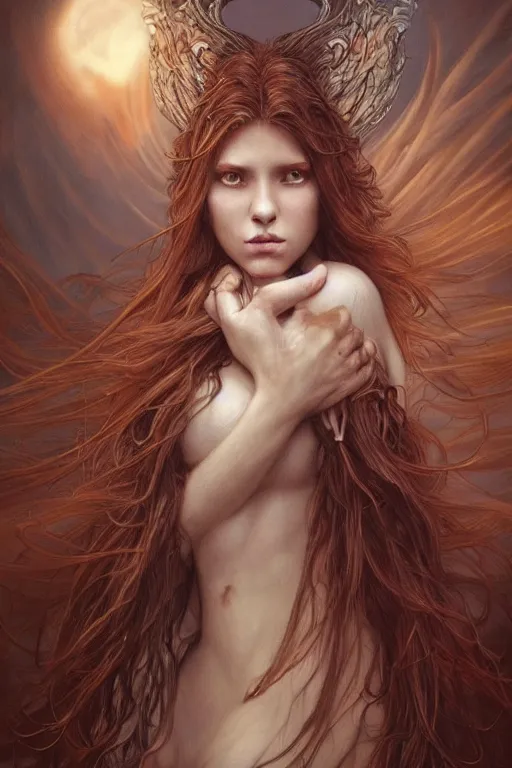 Prompt: A beautiful long-haired banshee with a human face, a fish body, and bird wings, dark fantasy, cinematic lighting, intricate, elegant, highly detailed, digital painting, artstation, smooth, sharp focus, illustration, art by artgerm and greg rutkowski and zdislav beksinski and alphonse mucha and Wayne Barlowe and william-adolphe bouguereau