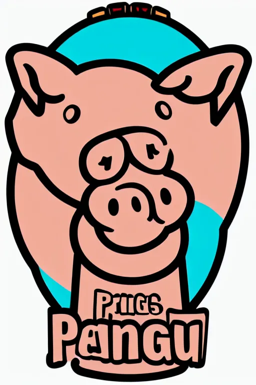 Prompt: A pig fitness coach, sticker, portrait, highly detailed, colorful, illustration, smooth and clean vector curves, no jagged lines, vector art, smooth